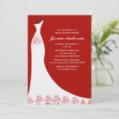 Invitation Fête des mariées Red Mariage Gown (Debout devant)