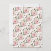 Invitation Fête des mariées religieuse catholique rose roses (Dos)
