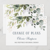 Invitation Fête des mariées reportée Changement de plans Euca (Devant / Derrière)