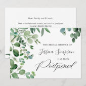 Invitation Fête des mariées reportée Modifier la date Eucalyp (Devant / Derrière)