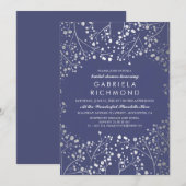 Invitation Fête des mariées respiratoire de l'argent et de la (Devant / Derrière)