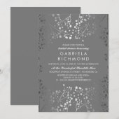 Invitation Fête des mariées respiratoire du bébé en argent (Devant / Derrière)