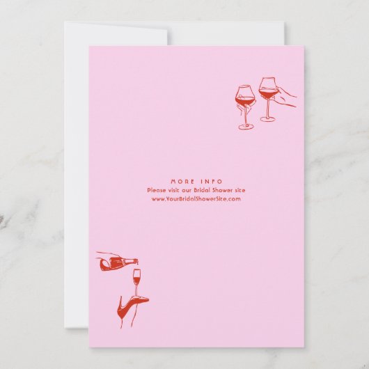 Invitation Fête des mariées rétro à griffes à main funky (Dos)