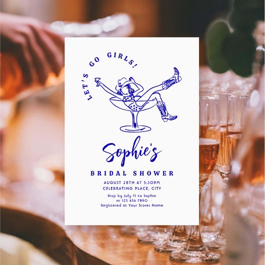 Invitation Fête des mariées rétro à griffes à main funky