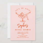 Invitation Fête des mariées rétro à griffes à main funky (Devant)