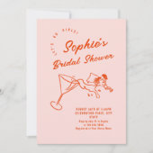 Invitation Fête des mariées rétro à griffes à main funky (Devant)