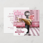 Invitation Fête des mariées rétro crème glacée Parlante rache (Devant / Derrière)