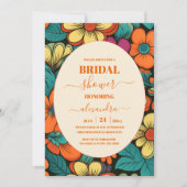 Invitation Fête des mariées rétro des années 1970 (Devant)