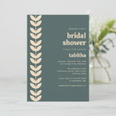 Invitation Fête des mariées rétro Eucalyptus (Debout devant)