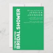 Invitation Fête des mariées Retro Kelly Green White Checkerbo (Devant)