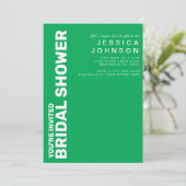 Invitation Fête des mariées Retro Kelly Green White Checkerbo (Debout devant)