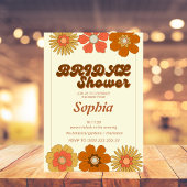 Invitation Fête des mariées rétro Les années 70 tendance