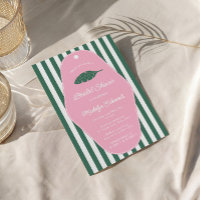 Fête des mariées Retro Pink Et Green Banana Leaf