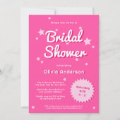 Invitation Fête des mariées Retro Pretty Rose Stars (Devant)