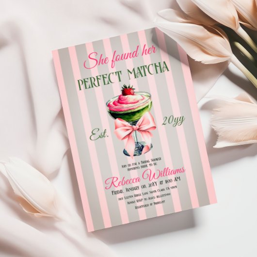 Invitation Fête des mariées Retro Strawb Parfaite Matcha Rose