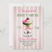 Invitation Fête des mariées Retro Strawb Parfaite Matcha Rose (Devant)