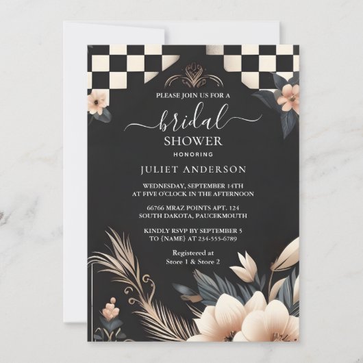 Invitation Fête des mariées Retro Studio Creative Illustrée (Devant)