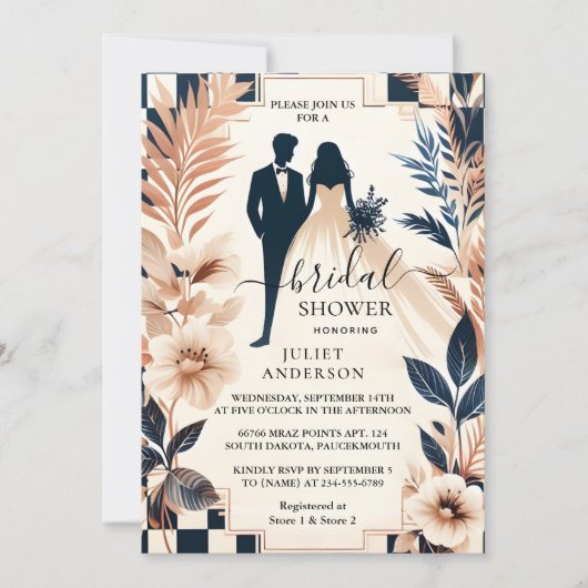 Invitation Fête des mariées Retro Studio Creative Illustrée (Devant)