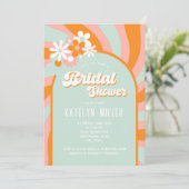 Invitation Fête des mariées Retro Super Daisy (Debout devant)