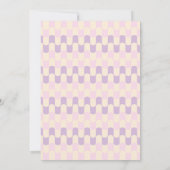 Invitation Fête des mariées rétro Super rose et violet (Dos)