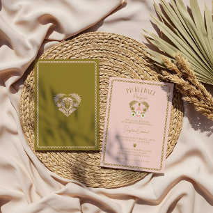 Invitation Fête des mariées Retro Tropical Pickleball & Prose