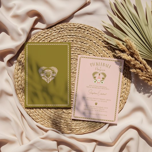 Invitation Fête des mariées Retro Tropical Pickleball & Prose