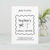 Invitation Fête des mariées Rétro Vave Noire Et Blanc, Martin (Debout devant)