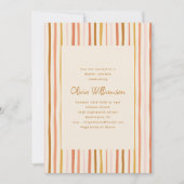 Invitation Fête des mariées Retro Wavy Stripes Mustard Blush (Devant)