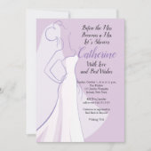 Invitation Fête des mariées Robe blanc violet lavande (Devant)