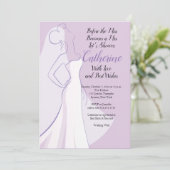 Invitation Fête des mariées Robe blanc violet lavande (Debout devant)