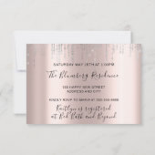 Invitation Fête des mariées Robe blanche Rose argent gris arg (Dos)