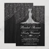 Invitation Fête des mariées robe de rideau en diamant noir ar (Devant / Derrière)