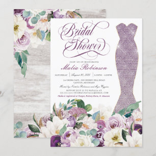 Invitation Fête des mariées Robe Glam Gown Botanique Lavande