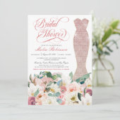Invitation Fête des mariées robe glam Gown rose floral (Debout devant)