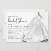 Invitation Fête des mariées Robe Mariage blanche rustique (Devant)