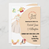 Invitation Fête des mariées robe mariage, chaussures, rouge à (Devant / Derrière)