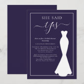 Invitation Fête des mariées Robe Mariage Fleur sauvage violet (Devant / Derrière)