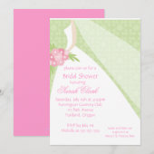 Invitation Fête des mariées Robe Mariage rose (Devant / Derrière)