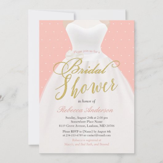 Invitation Fête des mariées Robe Mariage rose-blanc (Devant)