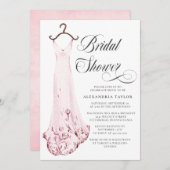 Invitation Fête des mariées Robe Mariage Rosée (Devant / Derrière)