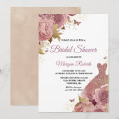 Invitation Fête des mariées Robe Rose rose pâle (Devant / Derrière)