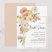 Invitation Fête des mariées romantique à fond floral (Devant / Derrière)