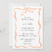 Invitation Fête des mariées romantique à la main en ruban à l (Devant)