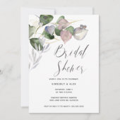 Invitation Fête des mariées romantique aquarelle Eucalyptus (Devant)