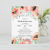 Invitation Fête des mariées Romantique aquarelle Fleurs de pa (Debout devant)