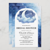 Invitation Fête des mariées romantique céleste de la lune éto (Devant / Derrière)