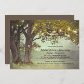 Invitation Fête des mariées romantique de chêne rustique (Devant / Derrière)