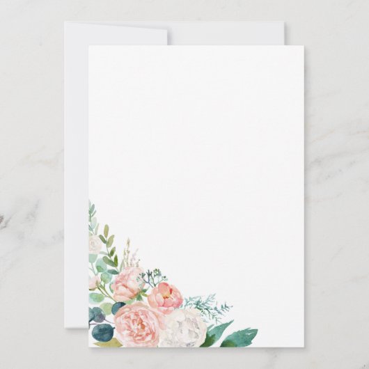 Invitation Fête des mariées romantique des fleurs de pivoine (Dos)