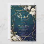 Invitation Fête des mariées Romantique Floral Gold Wreath Pho (Dos)