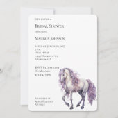 Invitation Fête des mariées romantique Lavande blanche Cheval (Devant)